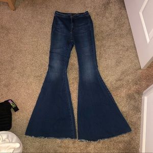 Free People dark wash high waisted flare jeans